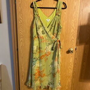 Cato Green Wrap Midi Sundress